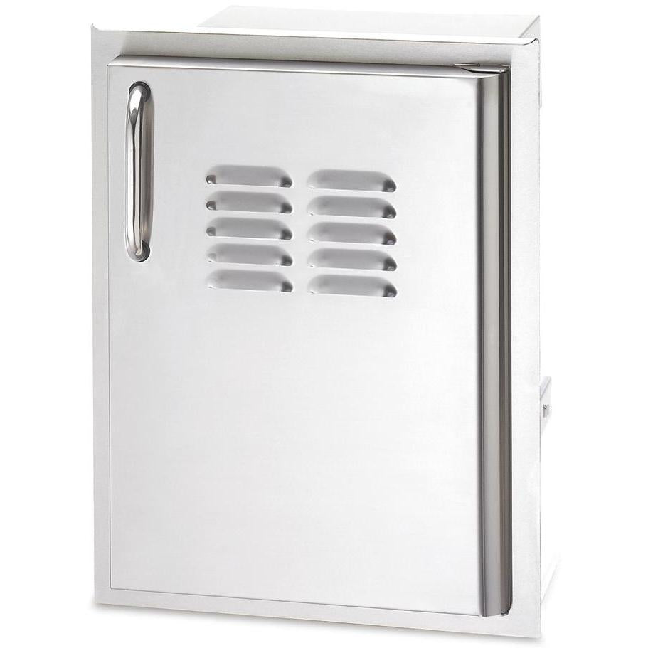 American Outdoor Grill 14-Inch Left Hinged Single Access Door With Tank Tray & Louvers - Vertical - 20-14-SSDLV/RV