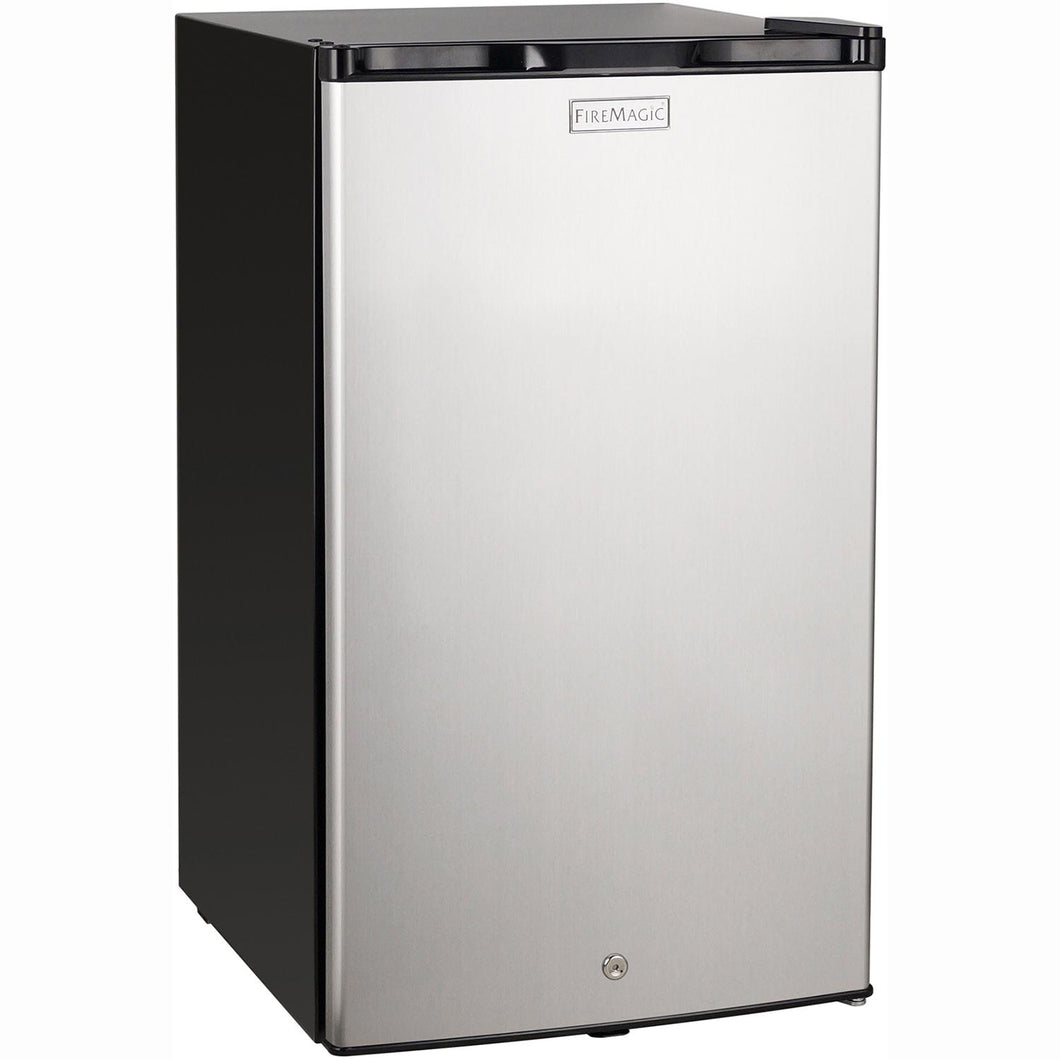 Fire Magic 20-Inch 4.0 Cu. Ft. Compact Refrigerator - Stainless Steel Door / Black Cabinet - 3598 - The Garden District