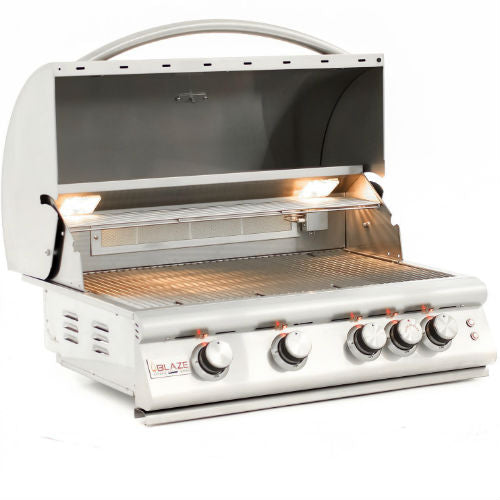 Blaze Premium LTE 32-Inch 4-Burner Built-In Natural Gas Grill With Rear Infrared Burner & Grill Lights - BLZ-4LTE2-NG/LP