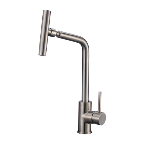 Single Handle Sink Faucet SS Body W/Plate - Satin Finish