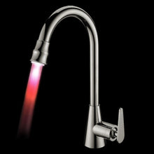 Sgle Hdle Sink LED Faucet Brass Body 14-3/16¨ High Spout - Satin Finish