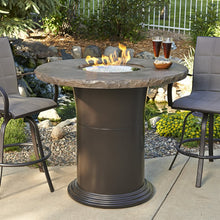 Outdoor Greatroom Colonial Pub Fire Pit Table with Marbleized Noche Supercast Top - 183-MNB-48-PUB-K