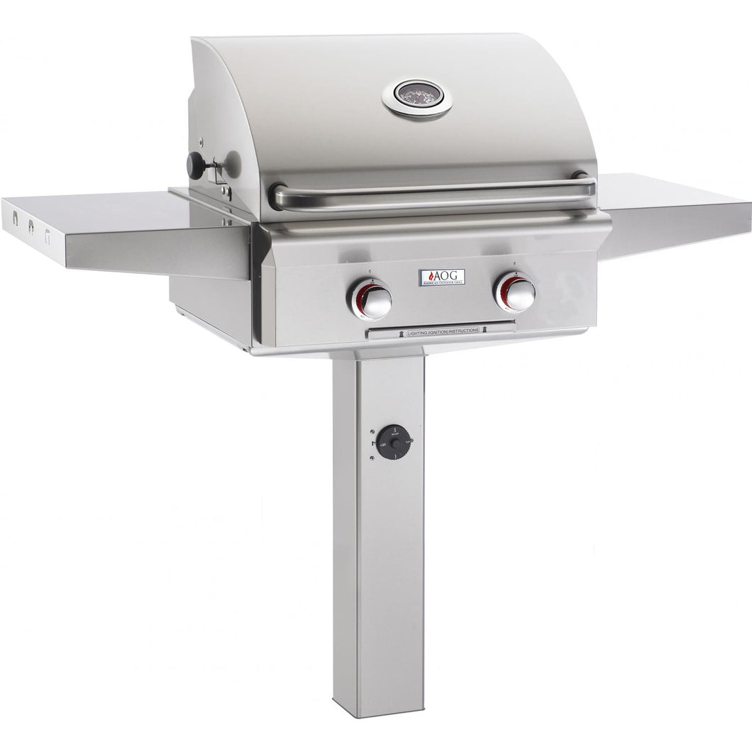 American Outdoor Grill T-Series 24-Inch 2-Burner Grill On In-Ground Post - 24PGT-OOSP