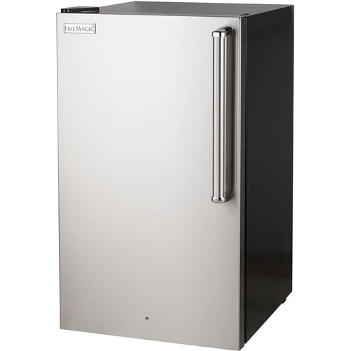 Fire Magic 20-Inch 4.0 Cu. Ft. Premium Left Hinge Compact Refrigerator - Stainless Steel Door / Black Cabinet - 3598-DL - The Garden District