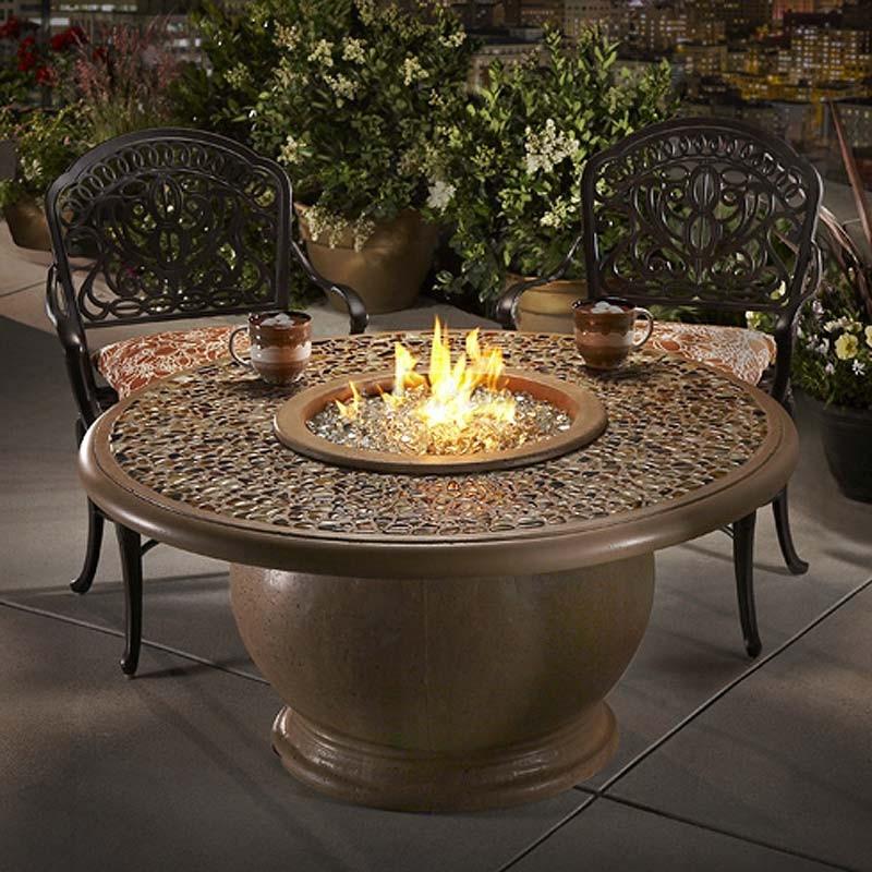 American Fyre Designs Amphora Firetable with Artisan Glass Edition Small Pebbles Top - 612-xx-51-V2xC