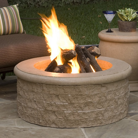 American Fyre Designs Chiseled Fire Pit with FyreStarter Ignition System- 680-xx-11-H6xC