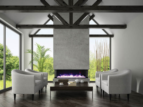 Amantii 3 Sided 72 Inch Electric Fireplace - Indoor/ Outdoor -72-TRU-VIEW-XL