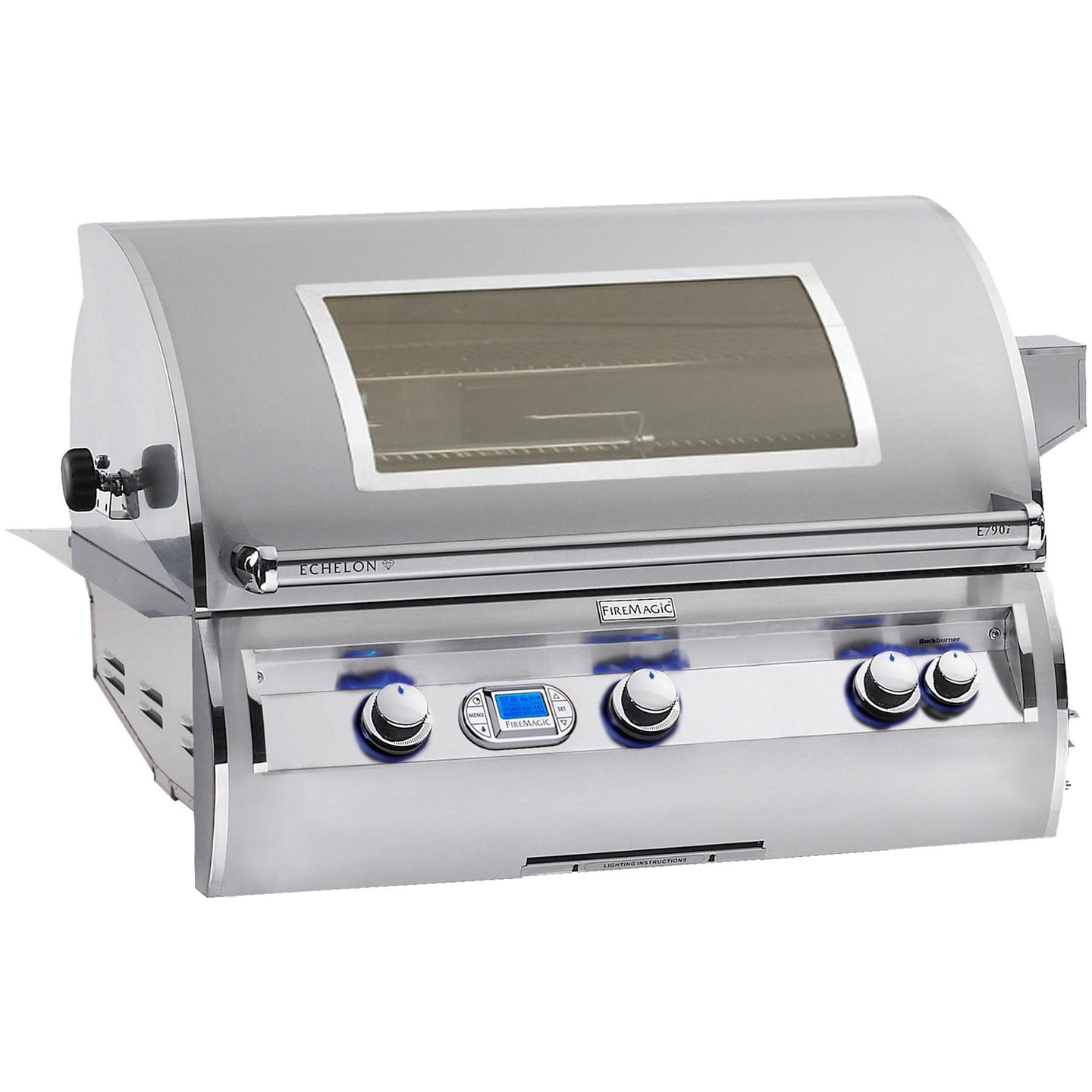 Fire Magic Echelon Diamond E790i 36-Inch Built-In Gas Grill With One Infrared Burner and Digital Thermometer- E790i-4L1P/N / With Magic Viewing Window - E790i-4L1P/N-W - The Garden District