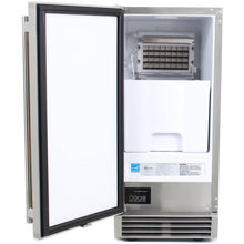 Blaze 50 Lb. 15" Built-In / Freestanding Outdoor Ice Maker With Gravity Drain - Stainless Steel - The Garden District