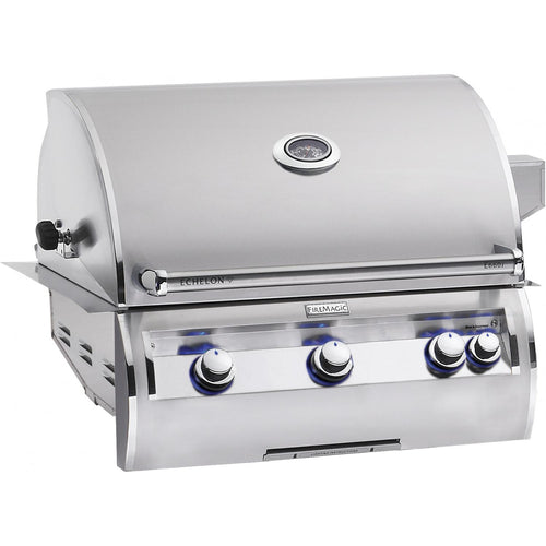 Fire Magic Echelon Diamond E660i 30-Inch Built-In Propane Gas Grill With One Infrared Burner and Analog Thermometer - E660i-4LAP/N / With Magic View Window - E660i-4LAP/N-W