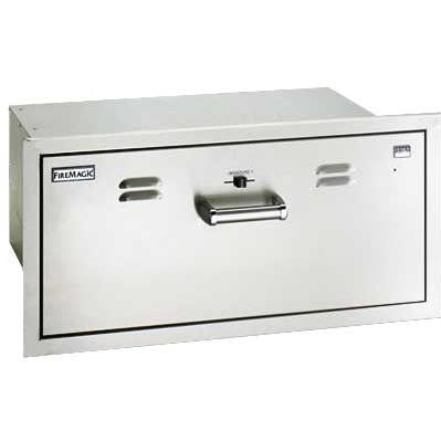 Fire Magic Premium Flush 30-Inch Built-In 110V Electric Stainless Steel Warming Drawer - 53830-SW - The Garden District