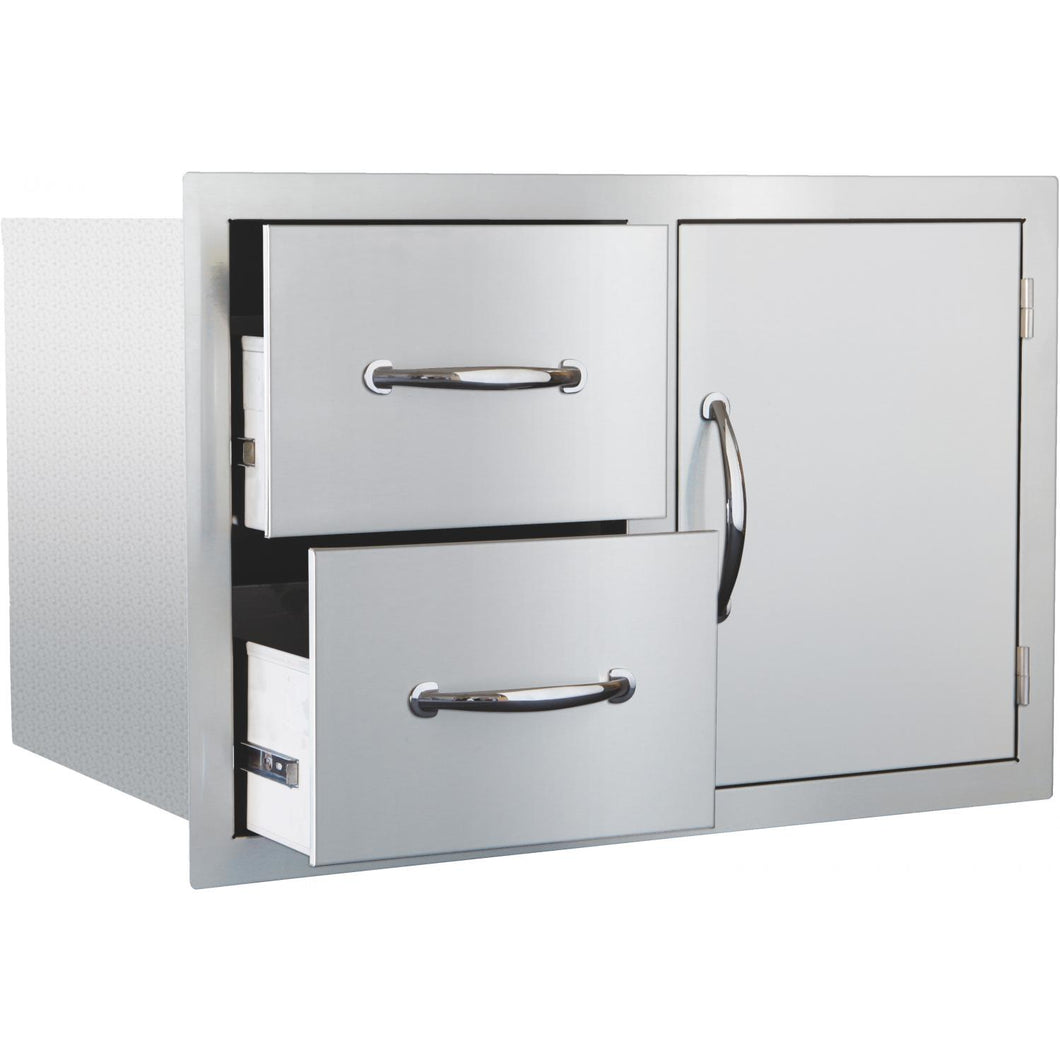 Summerset 30-Inch Stainless Steel Flush Mount Access Door & Double Drawer Combo - SSDC-1