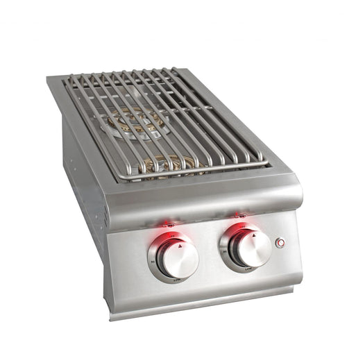 Blaze LTE Built-In Gas Stainless Steel Double Side Burner With Lid